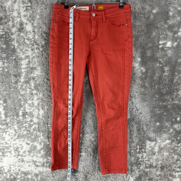 Pilcro Size 27 Stet Ankle Stretch Casual Jeans Orange Pink Pants Button Zip - Picture 4 of 13